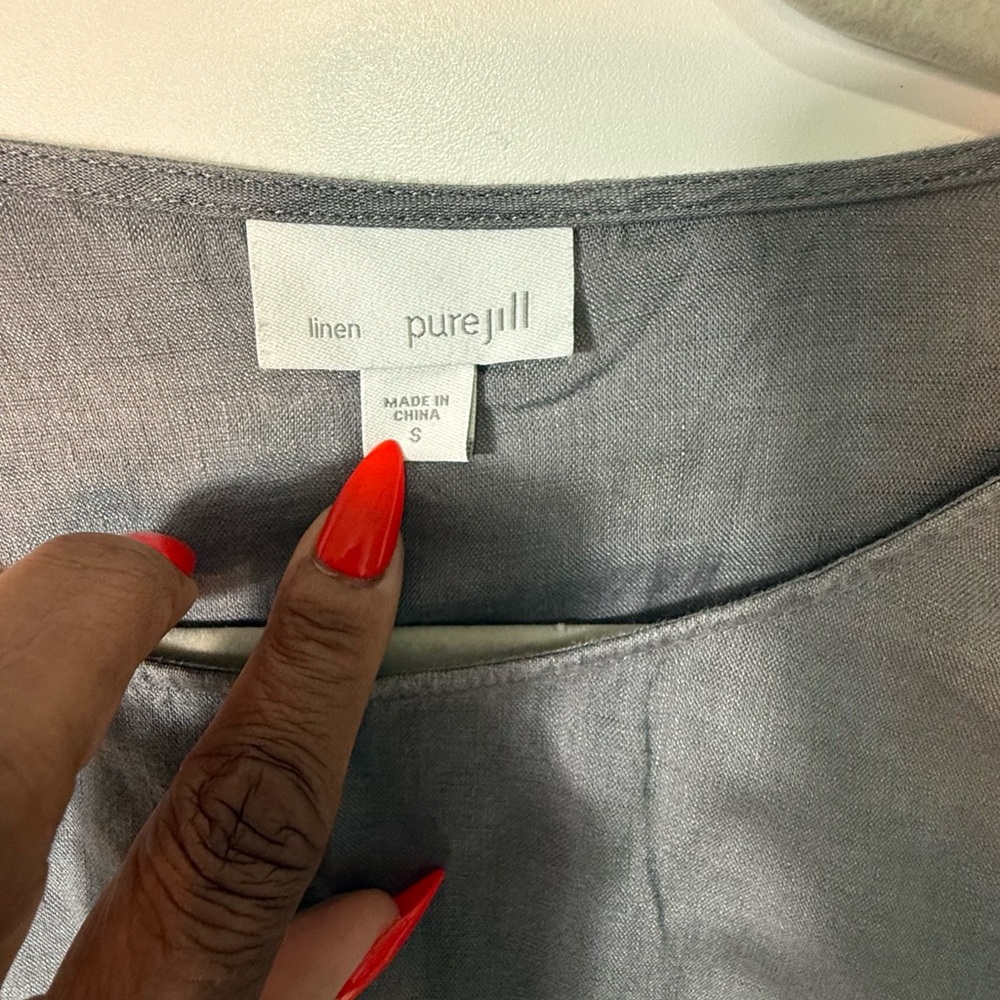 #599 PURE JILL Linen Top size S - Picture 2 of 8